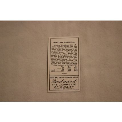 William Carrigan Card Collectors 1911 T-205 Gold Border REPRINT