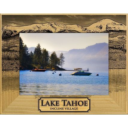 Lake Tahoe Incline Village Laser Engraved Wood Picture Frame Landscape (5 x 7)