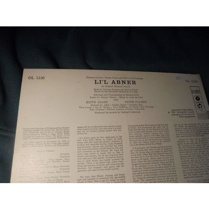1956 LI'L ABNER Broadway Musical Original LP Record!! Tina Louise! $22.00 Shippe