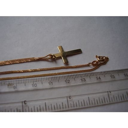 Necklace Gold Cross 2000 Millennium Hallmarked Solid Gold Pendant 9 ct K 375