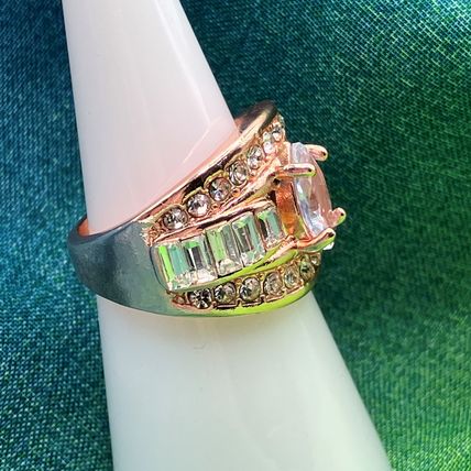 Ring Three Row Fashion Statement Rhinestones #530
