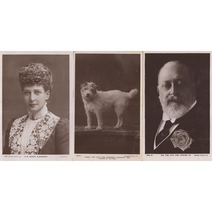 King Edward VII Queen Alexandra Cesar 3x Real Photo Old Postcard s
