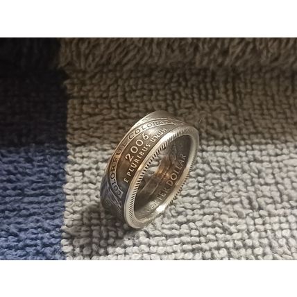COLORADO State 90% Silver Washington Quarters coin ring 7-1/2 #2