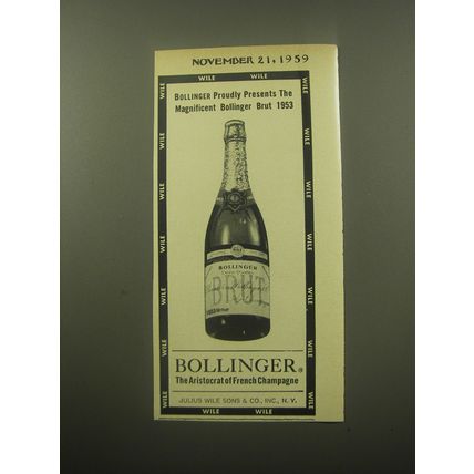 1959 Bollinger Champagne Advertisement