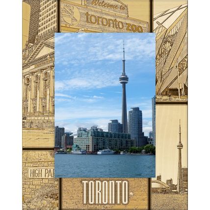 Toronto Canada Laser Engraved Wood Picture Frame Portrait (8 x 10)