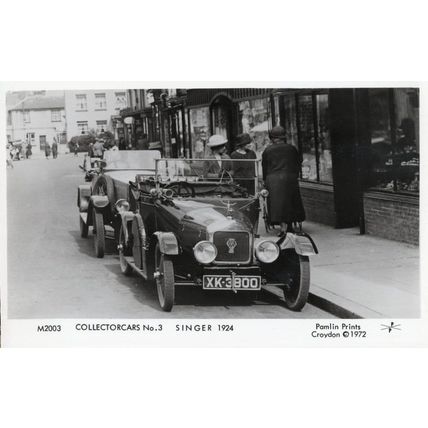 Singer Classic Car in 1924 By Posh Ladies Real Photo Transport Postcard