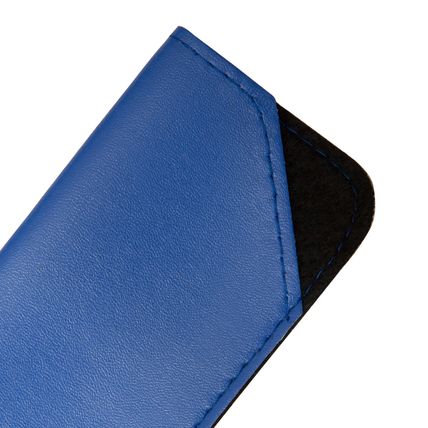 SLIM LINE Narrow Soft Faux Leather Reading Glasses Spectacle Case (Royal Blue)