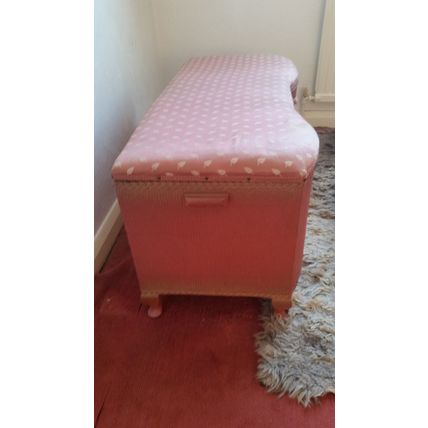 Vintage 1950's Large Wicker Look Blanket Box