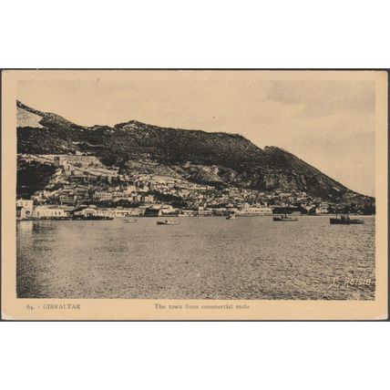 The Town from Commercial Mole, Gibraltar, c.1920s - Benzaquen Postcard
