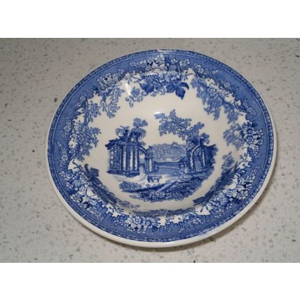 Mason's Ironstone Blue & White Fountains Dessert Bowl