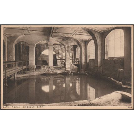 Roman Circular Bath, Bath, Somerset, c.1920s - Photochrom Postcard
