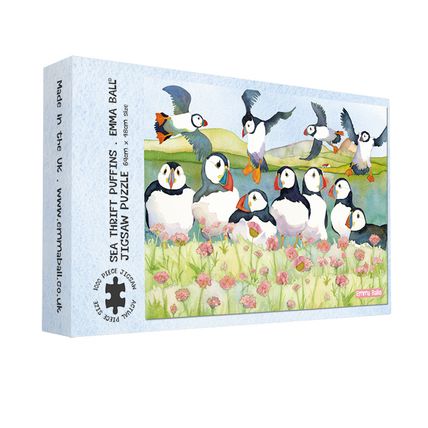 Puffins and Sea Thrift 1000 Piece Jigsaw Puzzle Emma Ball Made in the UK
