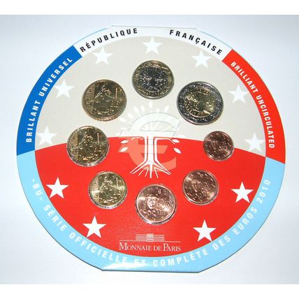 France 2010 - Official (BU) Euro Coin Set *Rare* (without sleeve)