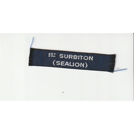 Scout Nametape UK - 1st Surbiton (Sealions) Sea Scouts - Ribbon (BZ236)