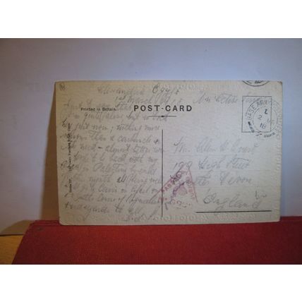 SUEZ CANAL at GHIRSH, EGYPT used antique postcard 1918 pm =