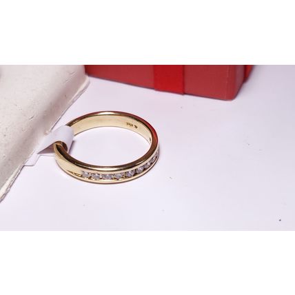 Estate .33ctw Natural Diamond SI2 H Channel 18Kt Y/G Anniversary 3.2mm Band22434