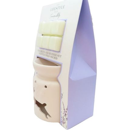 Rabbit Ceramic Oil Burner 12 CM with Wild Orchid Scented Wax Melts Boxed Gift