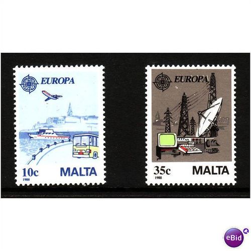 MALTA 1988 EUROPA COMMUNICATIONS SG 827/828 SET 2 VALS U/M MINT