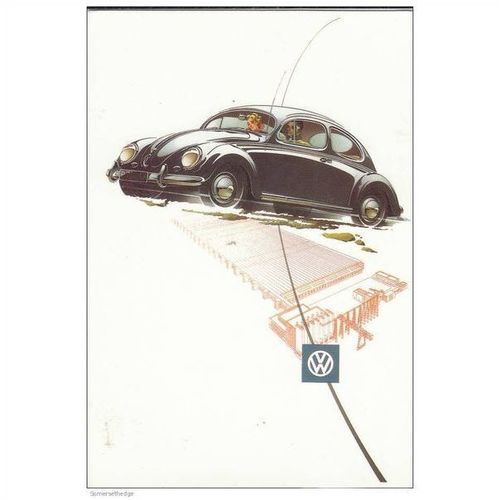 Volkswagen Factory & Volkswagen Car Reproduction Postcard (MV20136)