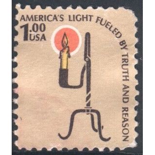 USA 1975 - SG1593 - $1 multi - Rush Lamp & Candle Holder - Mint no gum