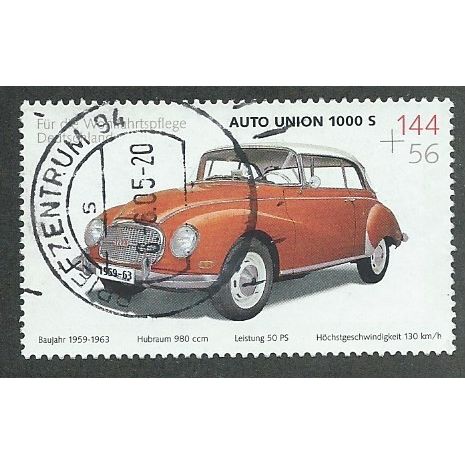 GER 2003 144c+56 'CARS - AUTO UNION 1000S' FINE USED (EBID 51-193)