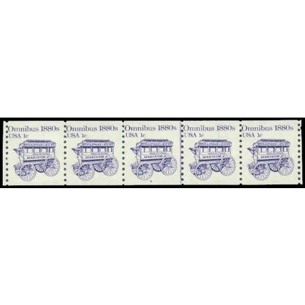 1897 1c Omnibus Fine MNH Dry Gum PNC 5/5 P0425