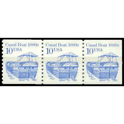 2257 10c Canal Boat Fine MNH Dry Gum S/3 W1333