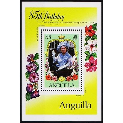 Anguilla. 1985 Queen Mother. Miniature Sheet. S.G.MS658. .UM