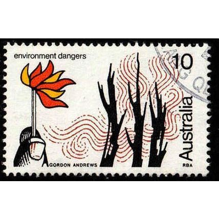 Australia 1975 Environmental Dangers Bush Fire 10c Used Stamp