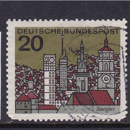 GERMANY 1964 CAPITALS STUTTGART 20pf USED SG1340 #1