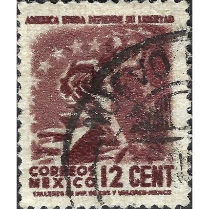 MEXICO, Freedom from America, brown 1944, 12c