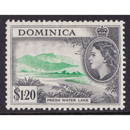 Dominica QEII 1954-62 $1.20 Emerald Black Fresh Water Lake SG157 Mint MLH