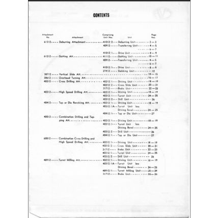 CVA Model 12 Single Spindle Automatic Attachments Parts Catalogue PD1019 PDF
