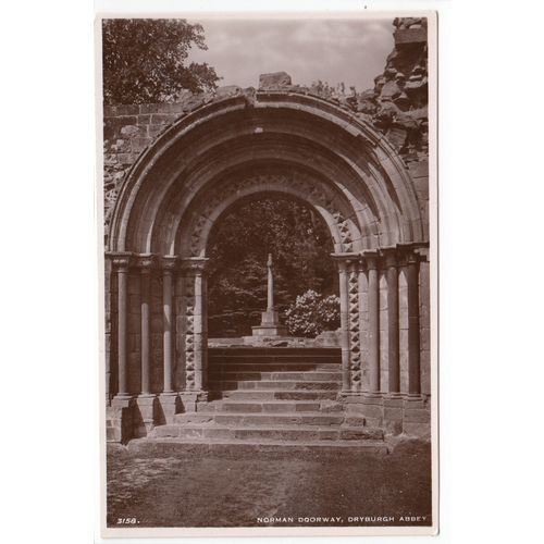 Norman Doorway Dryburgh Abbey Roxburghshire RP Postcard 3158