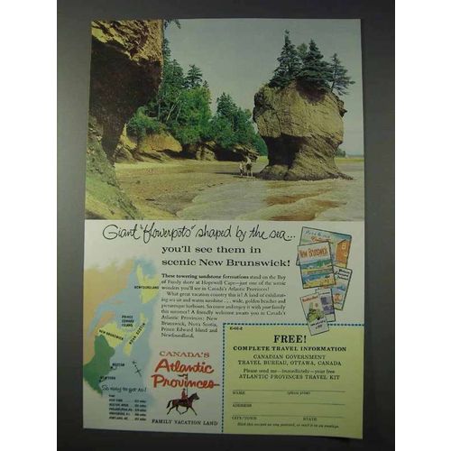 1959 New Brunswick Canada Ad - Giant Flowerpots