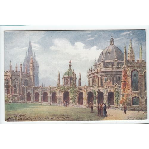 All Souls College & Bodleian Camera Oxford H B Wimbush Oilette Art Postcard