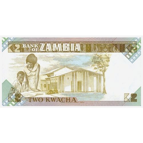 1980 Zambia 2 Kwacha Banknote UNC