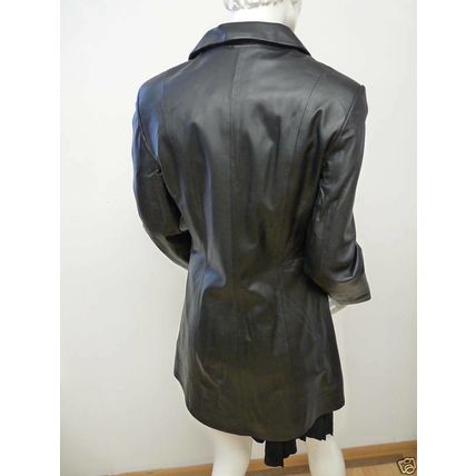 Impero Genuine Italian Leather Black 3/4 Length Coat UK 10 £429.99 BNWT