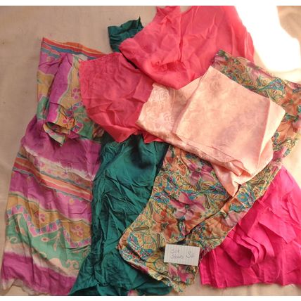 S6 100% Silk Scrap Fabric Lot Material Reclaimed clothing over 3 oz Crafting