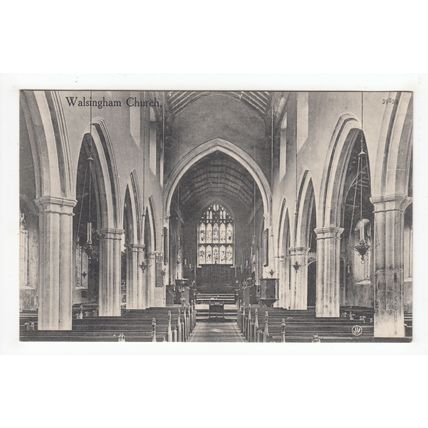 Walsingham Church Interior Postcard Norfolk