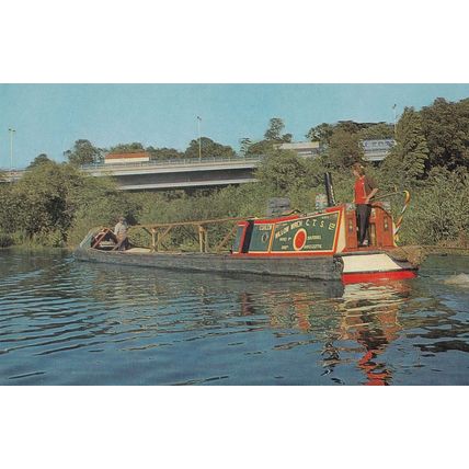 Osterley Canal Vintage 1970s Sailing Barge Isleworth Postcard