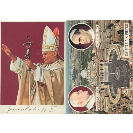 Pope Paulus Joannes Pope Paul Italian Saluti Da San Pietro Postcard