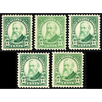 622, Mint VF NH 13¢ Five Fresh Stamps CV $95.00 * Stuart Katz