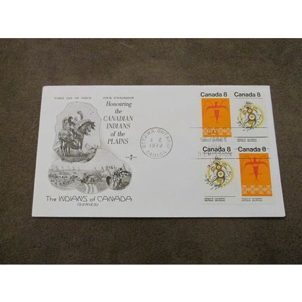 1972 Canada postal FDC Cover - Honouring Canadian Indians