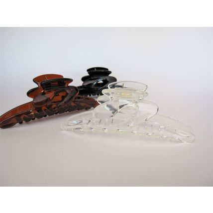 Long clear amber brown or black hair claw clip for long hair
