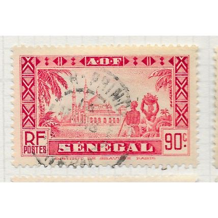 SENEGAL 1935 DJOURBEL MOSQUE 90c RED USED