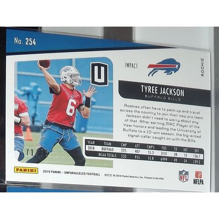 2019 Panini Unparalleled TYREE JACKSON (Bills) Impact Rookie Card #254 71/75