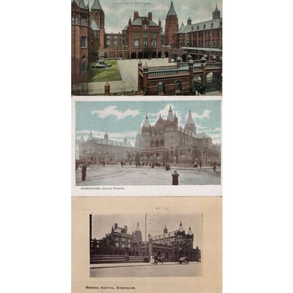 Birmingham Hospital 3x Antique Postcard s