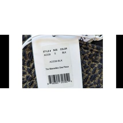 Demi Moore X Andie Swim The Marseilles One Piece Black Lurex Jacquard Size Small