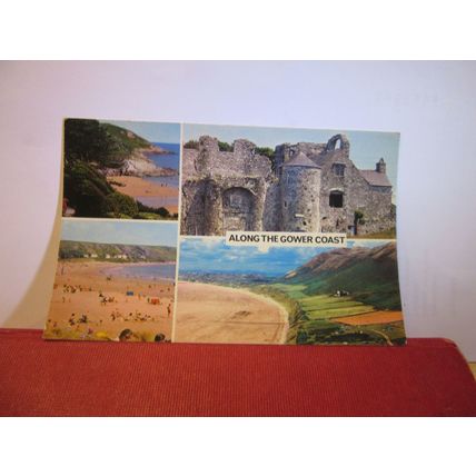 multiview, ALONG THE GOWER COAST , WALES, used postcard Colourmaster 1982 pm =